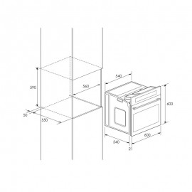 FOUR ELECTRIQUE 60CM INOX FOCUS