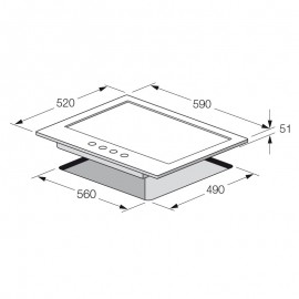 PLAQUE 4 FEUX 60 CM INOX FOCUS