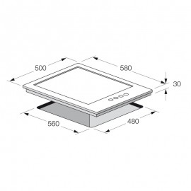 PLAQUE FOCUS 3 FEUX/1 BRÛLEUR ELECTRIQUE  INOX 60 CM