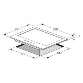 PLAQUE 4 FEUX 60 CM INOX FOCUS
