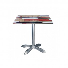TABLE BISTROT CARRE 70* 70 CM TOP STRATIFIE COMPACT